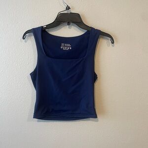 Women's Square neck Blue Tank Top